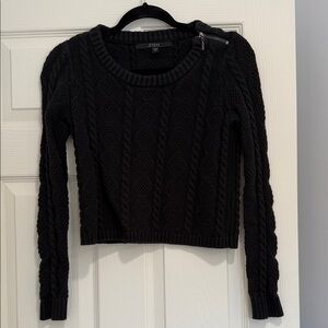 Guess Black Textured Knit Sweater